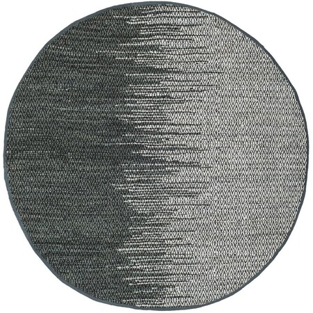 Flowers First 4 ft. x 4 ft. Round Vintage Leather Hand Woven Rug, Light Grey & Charcoal FL1860229
